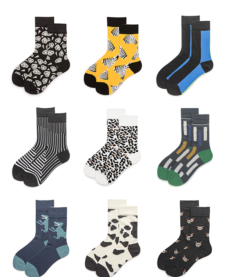 Unisexe De Base Style Japonais Dessin Animé Bande Coton Jacquard Crew Socks Une Paire display picture 2