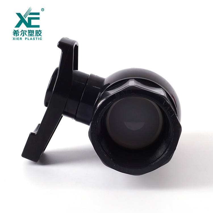 希尔阀门 PVC外八角球阀PVC宽手柄 黑色 抗紫外线  63mm