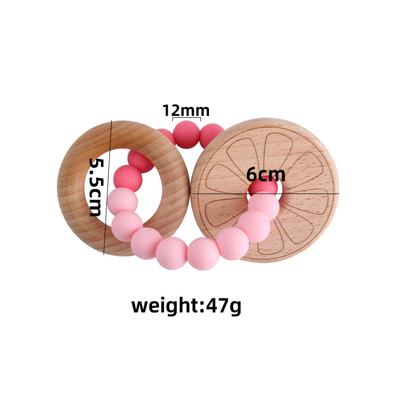 Nueva DIY creativo Beech anillo de haya flor juguete teether Seguridad Protección del Medio Ambiente silicona pulsera teether stick