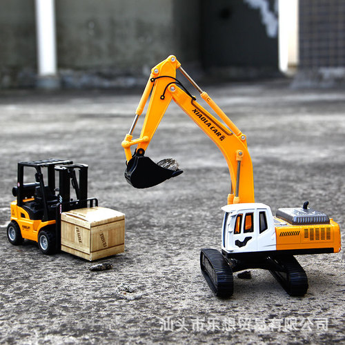 Child boy alloy spring-back car toy excavator forklift engineering series aircraft model toy
