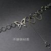 Brand necklace, small design chain for key bag  hip-hop style, trend of season, internet celebrity