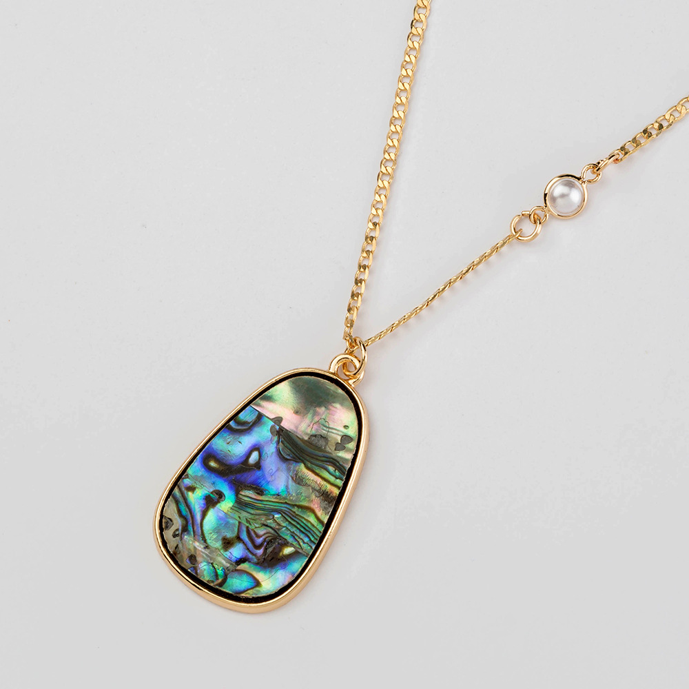 fashion color abalone shell pendant chain necklacepicture5