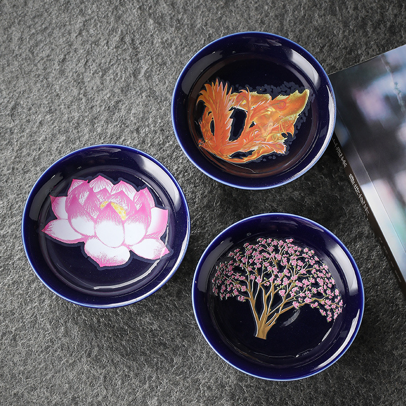 主人杯熱變色品茗杯大號茶盞功夫茶杯陶瓷鬥笠杯茶具茶碗中秋送禮