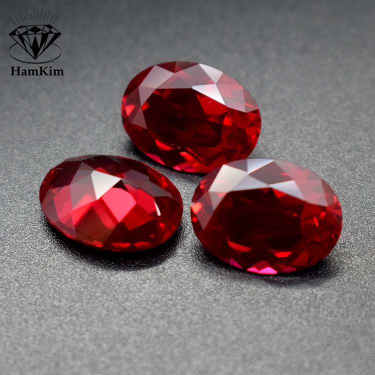 蛋形 天然底红刚玉