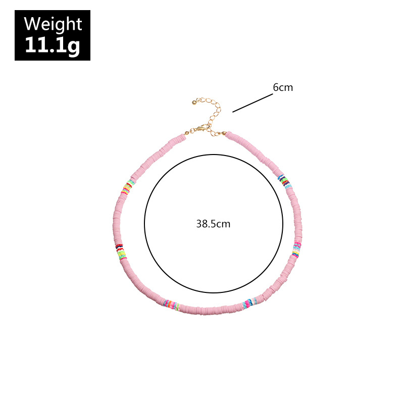 Nz168 Croix-transfrontalier Européen Et Américain Bijoux Bohème De Mode D'argile De Polymère Collier Couleur Collier Ras Du Cou display picture 14