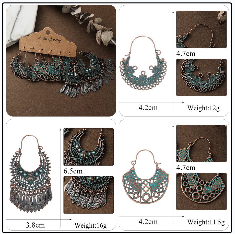 Ethnic Style Geometric Plating Alloy No Inlaid Earrings display picture 5