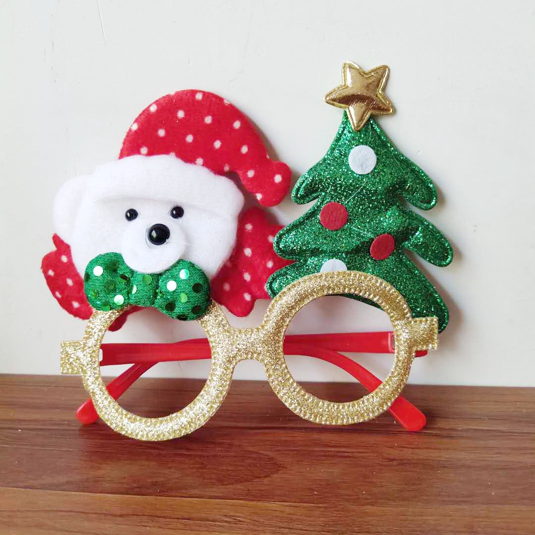 小熊圣诞树眼镜