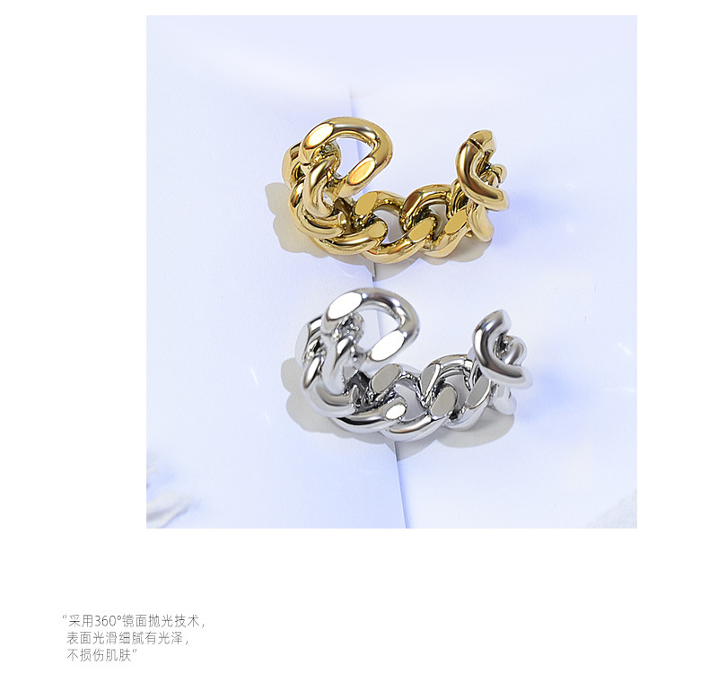 Retro Simple Chain Hollow Twist Open Titanium Steel Rings Wholesale display picture 16