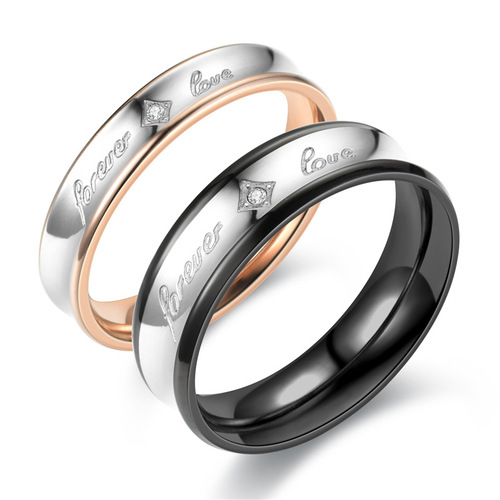 2020 European and American fashionable new rings Forever Love diamond-encrusted zircon couple rings factory direct sales