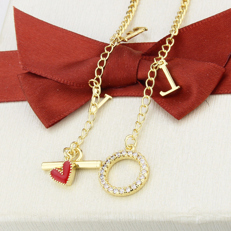 gold-plated LOVE pendant necklace