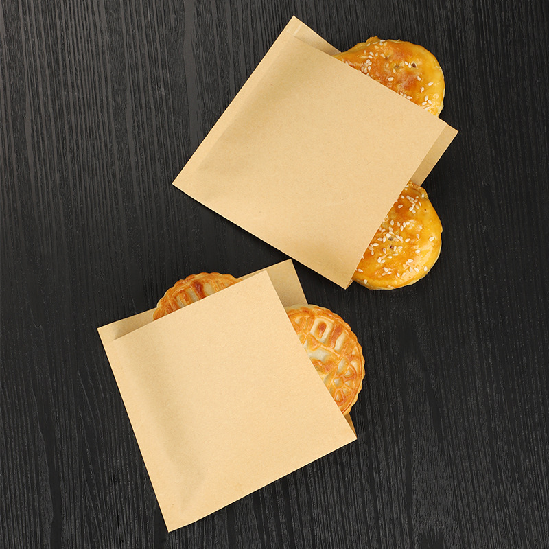 三角防油纸袋 三明治甜甜圈面包手抓饼包装袋牛皮纸食品防油纸袋