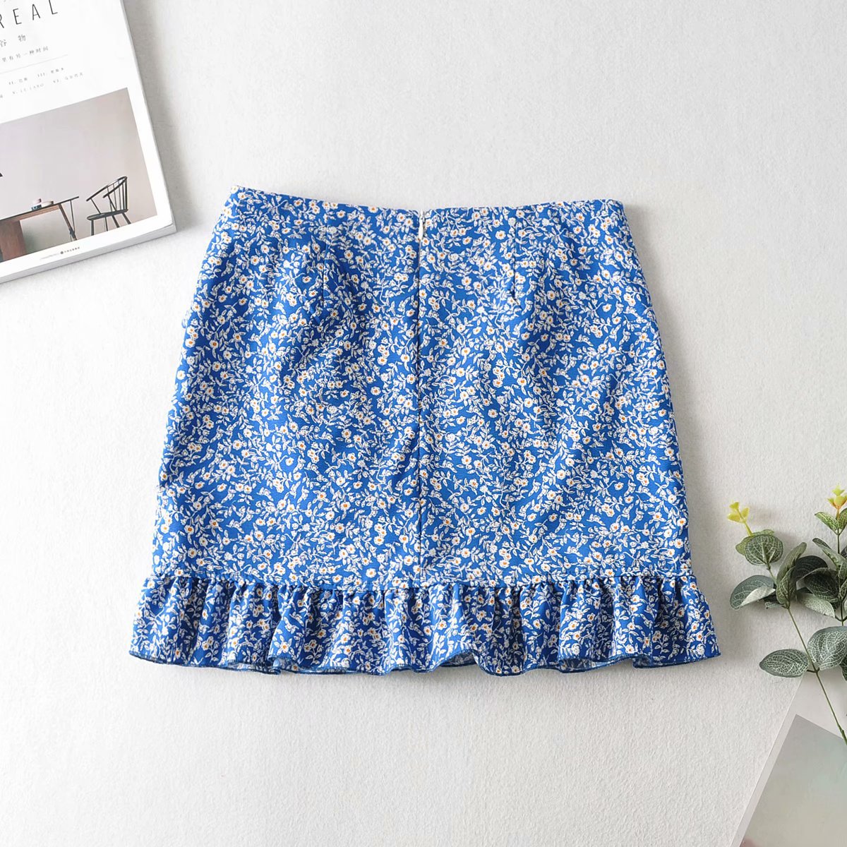  ruffled slim fit all-match thin floral skirt  NSAM4521