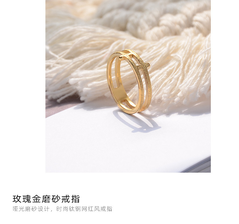 Fashion High-level Simple Frosted Titanium Steel Rings display picture 5