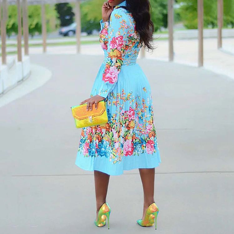 Pleated Dress - Back View