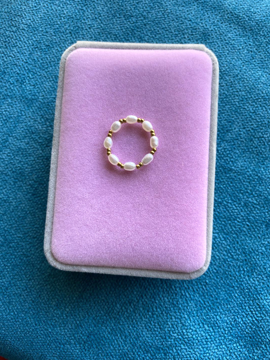 Ethnic Style Pearl Titanium Steel Plating Rings 1 Piece display picture 4