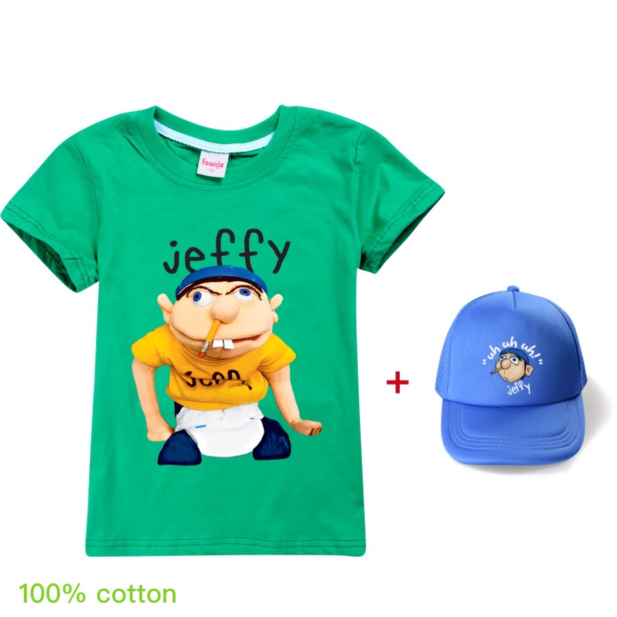 2020 Kids Summer T Shirt Jeffy Cartoon Children Short Sleeve Hat Cotton Casual Ebay - toon disney shirt roblox