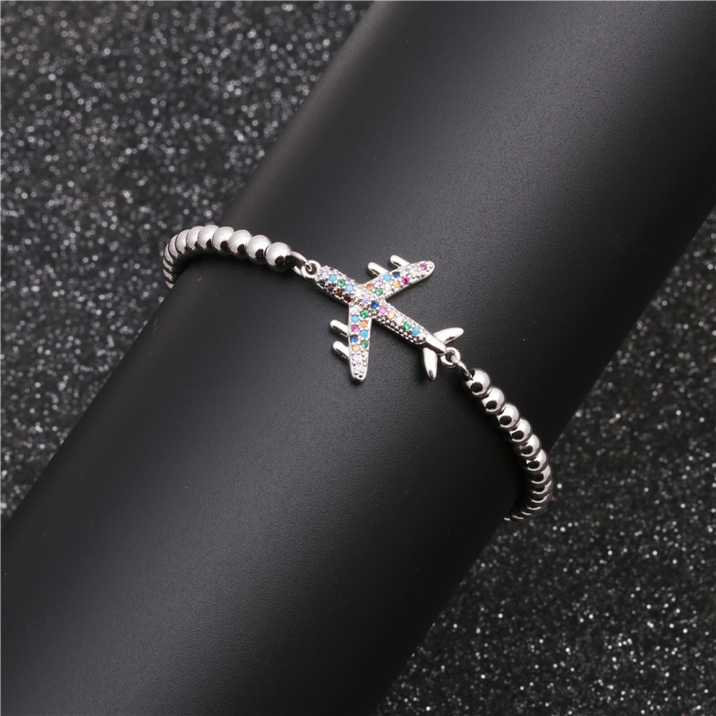 Copper Micro Inlaid Zircon Aircraft Bracelet For Women Weaving Valentine's Day Gift Wholesales Yiwu Suppliers display picture 5