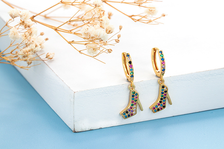 10g Weight Zircon Inlay Material Earrings Classification Housewarming, Anniversary, Business, Wedding, Travel, Birthday, Festival Occasion Copper Material Geometric Pattern Women'S Gender Plating Design Fashion Style Copper Plating Geometric Zircon 21