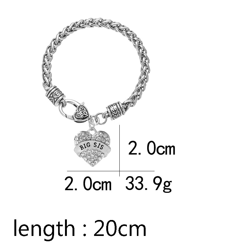 Commerce Extérieur Populaire Style Bracelet Grand Moyen Petite Soeur Amour Coeur Perlé Lettre-impression Bracelet Pour Les Femmes display picture 1
