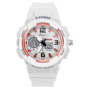 Outdoor Sports Timing Children's Electronic Watch Luminous Waterproof Couple's Watch Pointer Dual Display Student Electronic Watch