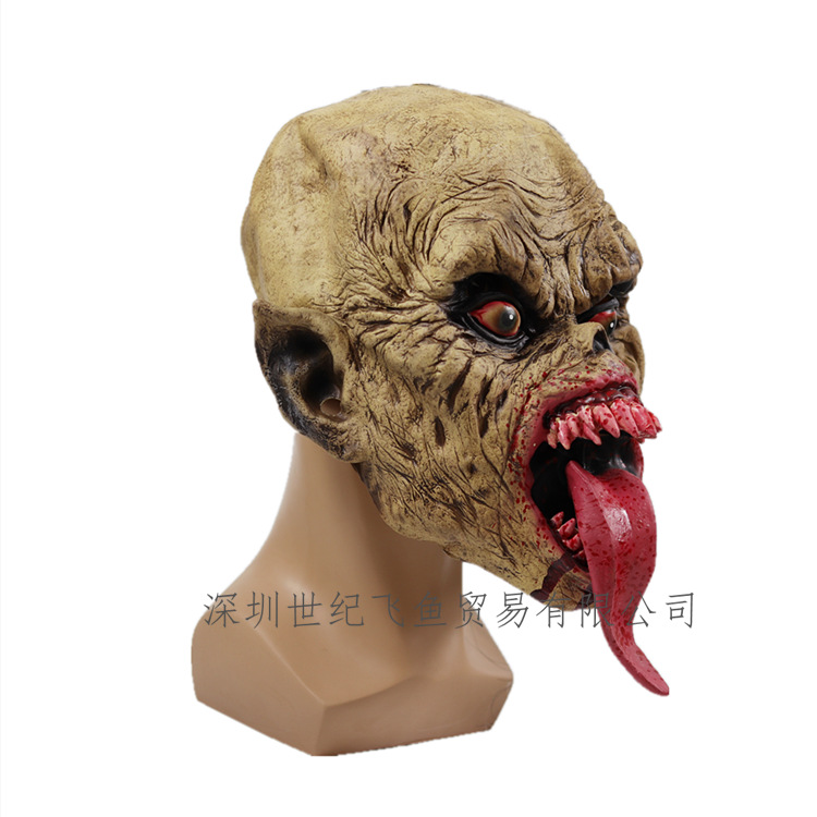 Halloween larga lengua fantasma horror tocados Ghost Festival bar fiesta mascarada rendimiento props truco divertido