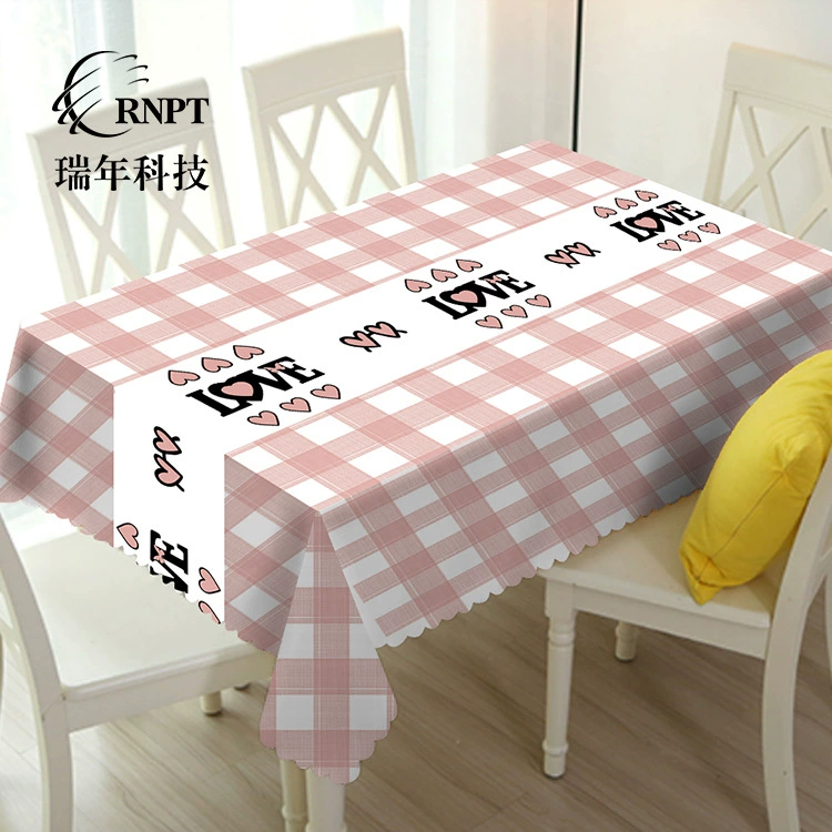RNPT Ruinan [Новый продукт Горячая продажа] с буквами черный клетчатый скатерть простой ПВХ водонепроницаемый пластиковый скатерть