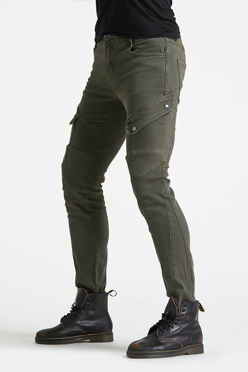 Pantalones vaqueros de la motocicleta de los hombres y de las mujeres ocasionales de la motocicleta que montan los pantalones anti-caída de las rodilleras alargadas ajustables incorporadas