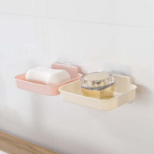 Smiley face soap box bathroom wash soap holder single layer household soap box plastic drainable no punching T