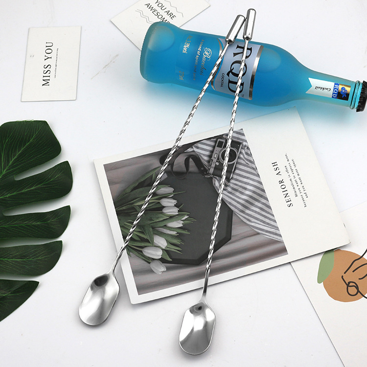 厂家直销创意不锈钢吧勺 创新吧匙 304泪滴调酒勺 水滴子弹搅拌勺