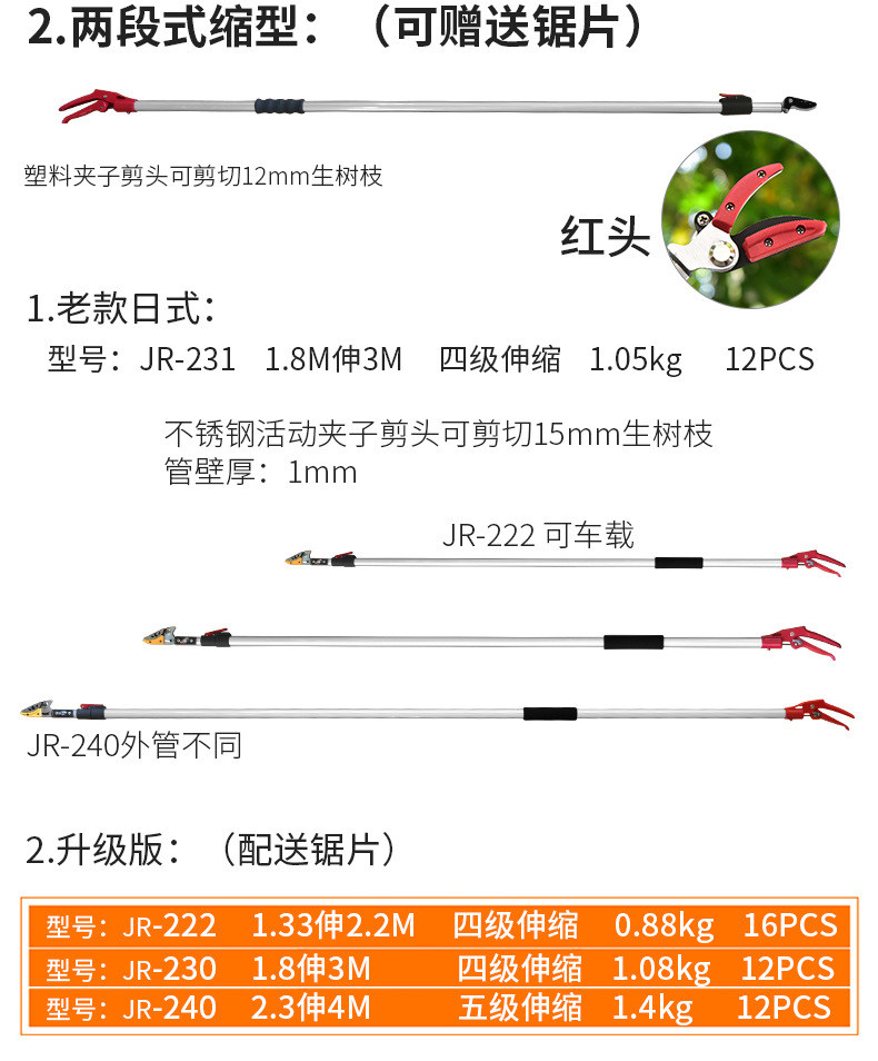 伸缩高枝摘果剪高空摘果剪高枝剪枝伸缩果园采果剪园林工具批发详情13