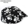 Round pirate hat silver skull