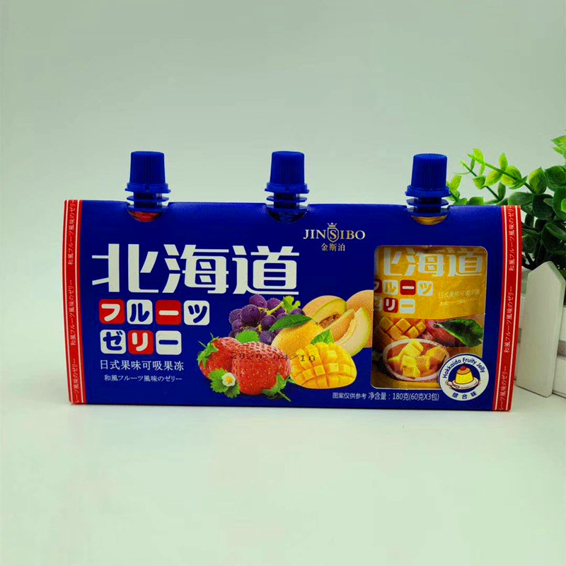 整箱包郵金斯泊北海道日式可吸果凍180g三聯綜合口味草莓藍莓芒果