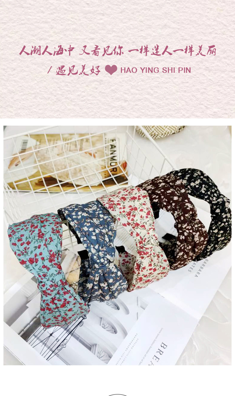 Korean Double-layer Small Floral Knotted Headband Super Fairy Pressure Headband Temperament Wide-brimmed Fabric Hairpin Wholesale Nihaojewelry display picture 1