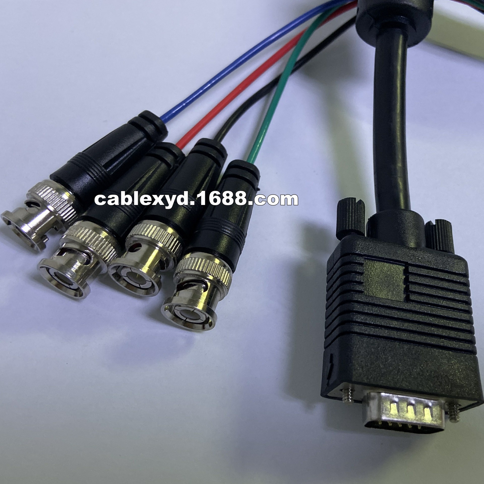 vga转5bnc线 VGA转RGBHV色差线 矩阵线 5芯铜轴线 复合视频铜线-阿里巴巴