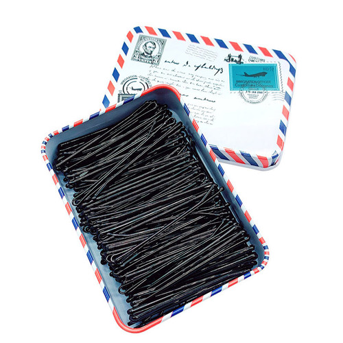 Black one-word clip hairpin Korean adult wavy clip small black clip headwear steel clip girl side clip hairpin hair accessories