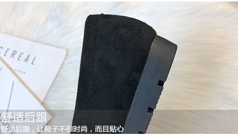 Giày lười nữ lót lông giữ ấm mũi tròn đế bệt — Màu xám, Màu đen chi tiết 9