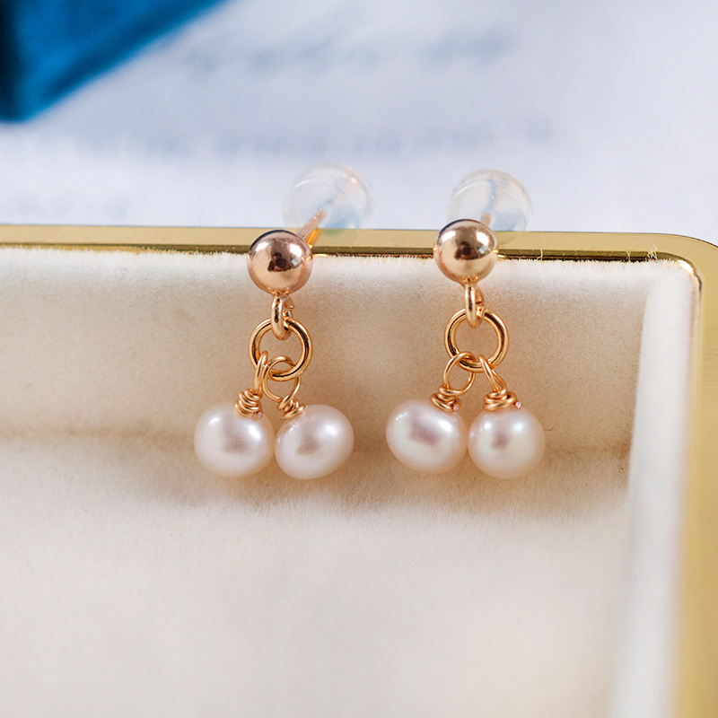 Simplicity Versatile natural freshwater Pearl Ear Studs 925 Silver Ear Acupuncture Ear Studs Selling Pearl Earrings wholesale