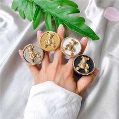 日系小熊手機支架伸縮防摔指環扣女款個性創意新款通用黏貼式