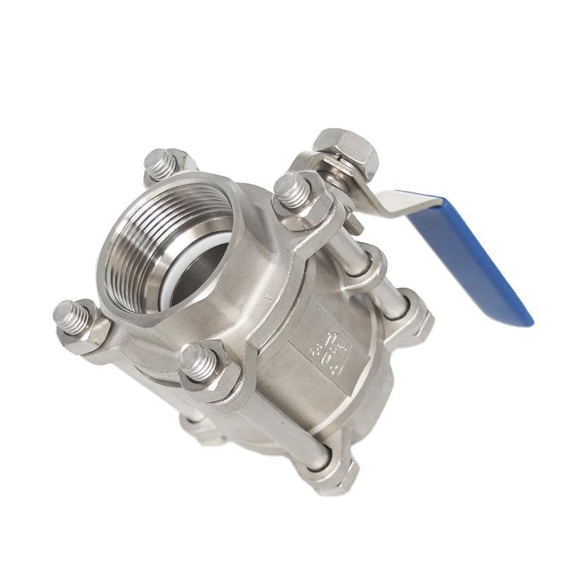 201/304三片式球阀不锈钢阀门3PC手柄丝扣螺纹焊接4分6分Q11F-16P