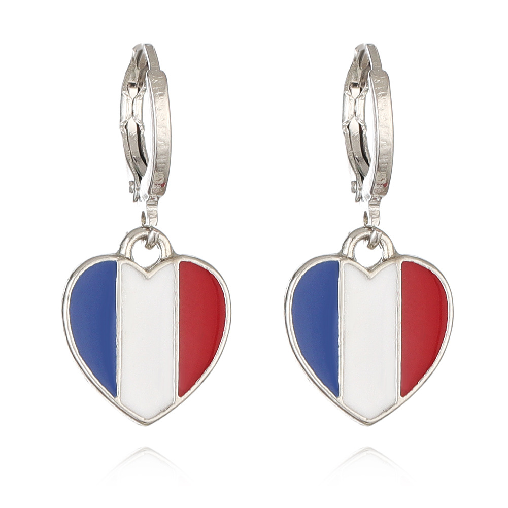 7g Weight Alloy Ear Needle Material Drop Earrings Classification 1 Pair Quantity Daily, Party Occasion Alloy Material National Flag Pattern Unisex Gender Enamel Design IG Style, Simple Style Style 1 Pair IG Style Simple Style National Flag Enamel Alloy Drop Earrings 8