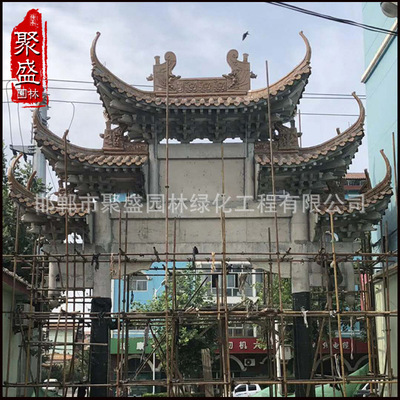 Ancient cement Dougong A gatehouse Ancient Dougong temple Memorial Gateway Dougong