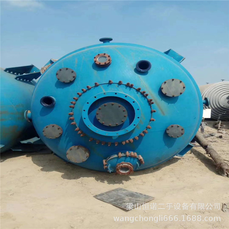 经营回收二手搪瓷反应釜 3000升5000升开式内盘管搪瓷反应釜