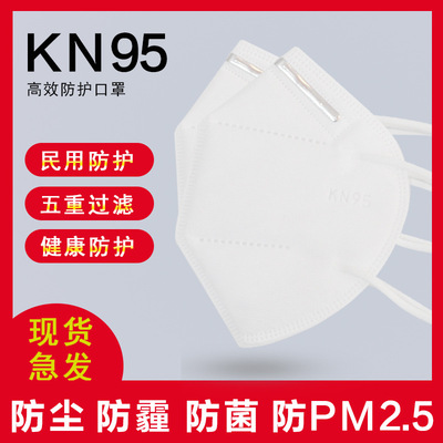 大量現貨KN95成人壹次性口罩無紡布防塵防霧霾熔噴布防護口罩批發