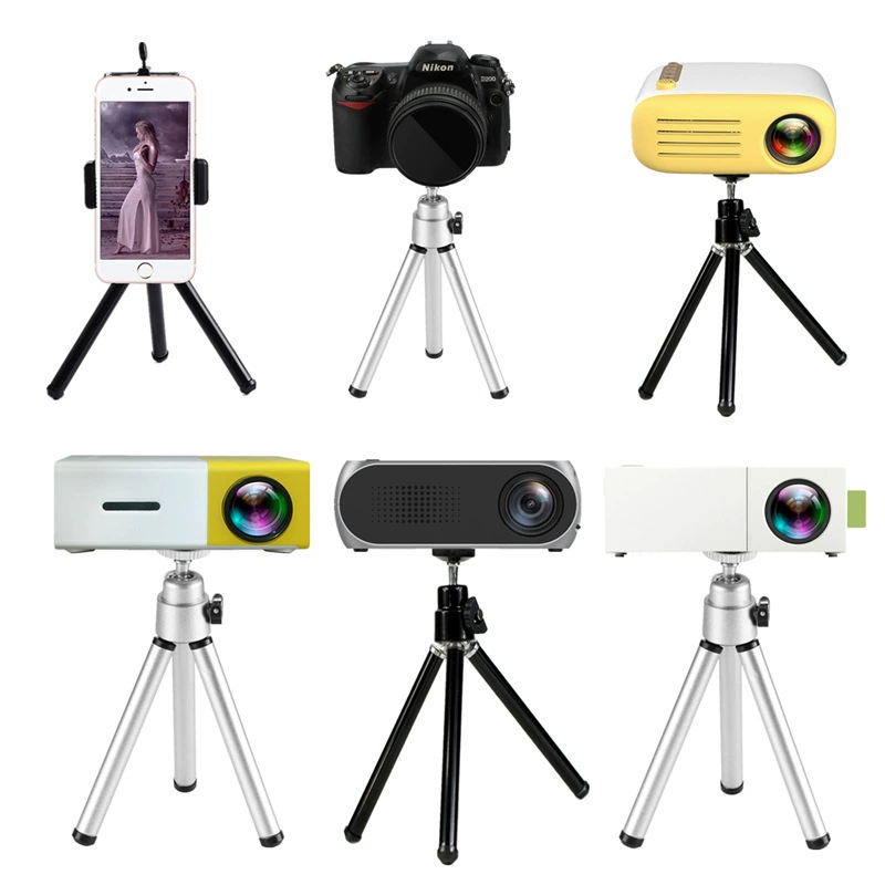 Mini Universal Tripod for Projector/Phone/Camera, 6.0 mm Mount, Foldable & Bendable Legs