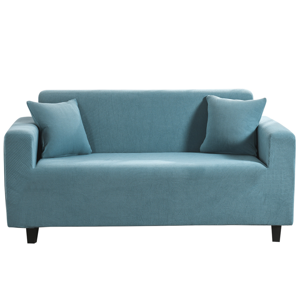 外贸跨境英文纯色摇粒绒沙发套全包玉米粒防滑沙发罩四季通用批发