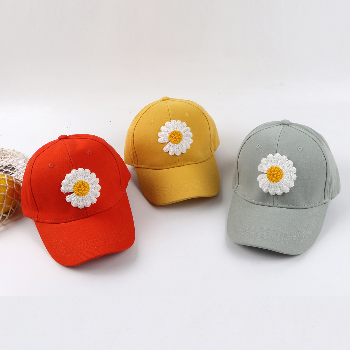 Children's Daisy Sun Flower Baseball Cap Korean Hip-hop Solid Color Cap Wholesale Nihaojewelry display picture 15