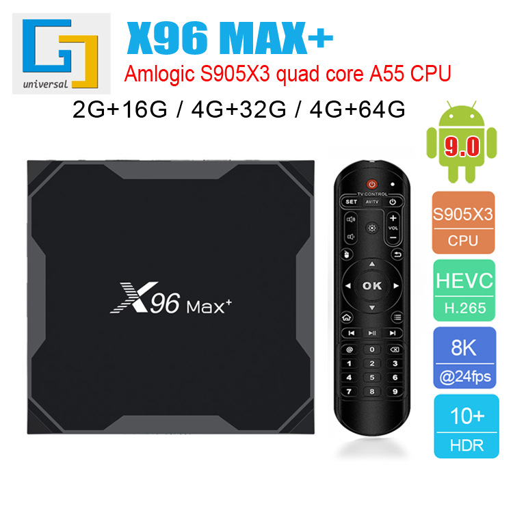 厂家X96Max+  安卓机顶盒 TV BOX S905X3 4G/64G WiFi 电视盒