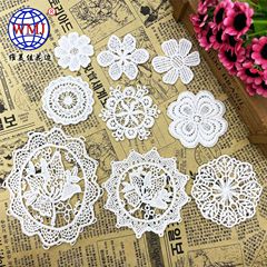 Weimeijia new accessories children's clothing bow water-soluble cotton thread applique heart-shaped lace embroidered pocket flower