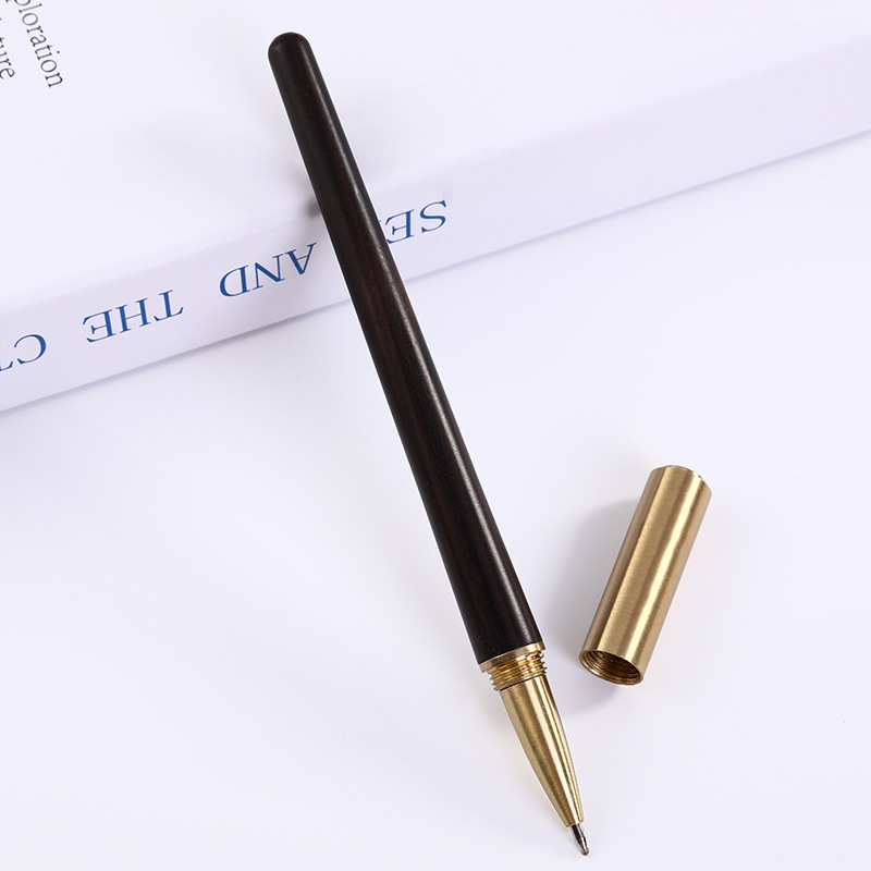 Fábrica en stock pluma de metal pluma de gel pluma de publicidad pluma de regalo de negocios pluma de madera de latón Logotipo de letras