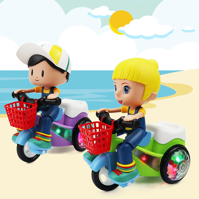 children Stunt Electric tricycle girl Doll universal 360 rotate music lighting Trill Same item Toys